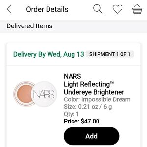 NARS Light Reflecting Undereye Brightener, Impossible Dream
